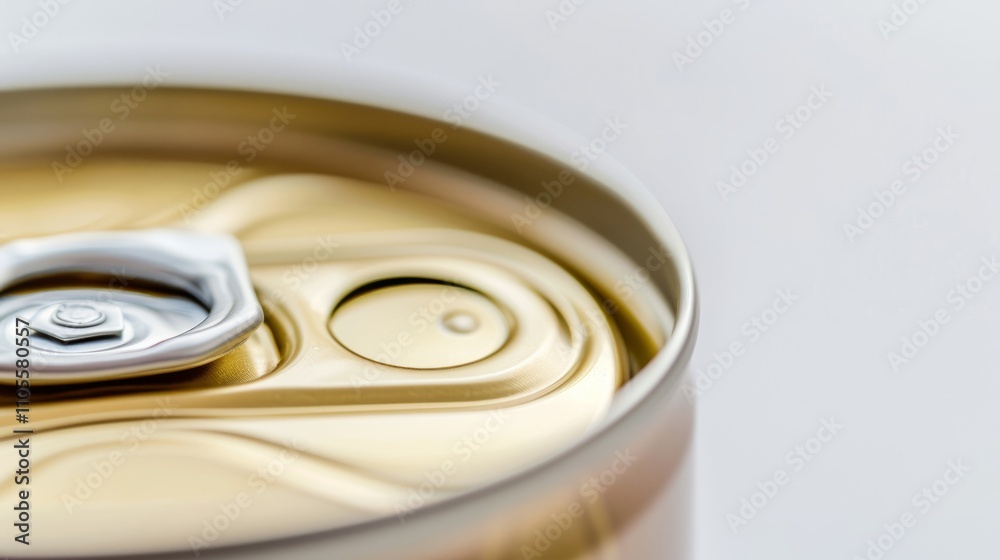 A close-up of a single, unopened canned food item with a label indicating a recall notice, placed on a clean, white background with copy space for text. The can is slightly tilted, emphasizing the lab A close-up of a single, unopened canned food item with a label indicating a recall notice, placed on a clean, white background with copy space for text. The can is slightly tilted, emphasizing the lab