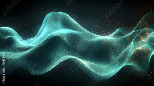 Vector abstract light lines wavy flowing
