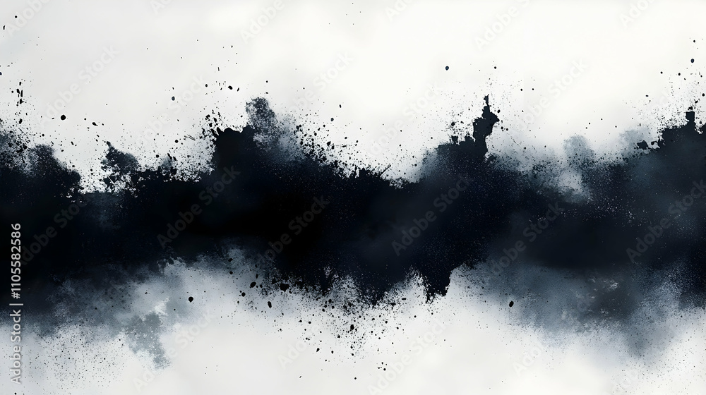 Dark Ink Explodes, Creating Abstract Art Splashes Dark Ink Explodes, Creating Abstract Art Splashes