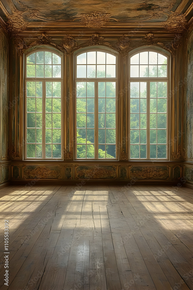Elegant Room with Large Windows Background Image Elegant Room with Large Windows Background Image