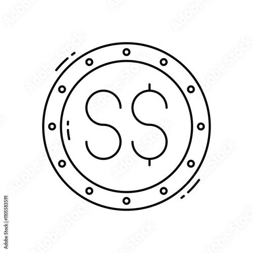 Singaporean dollar vector icon photo