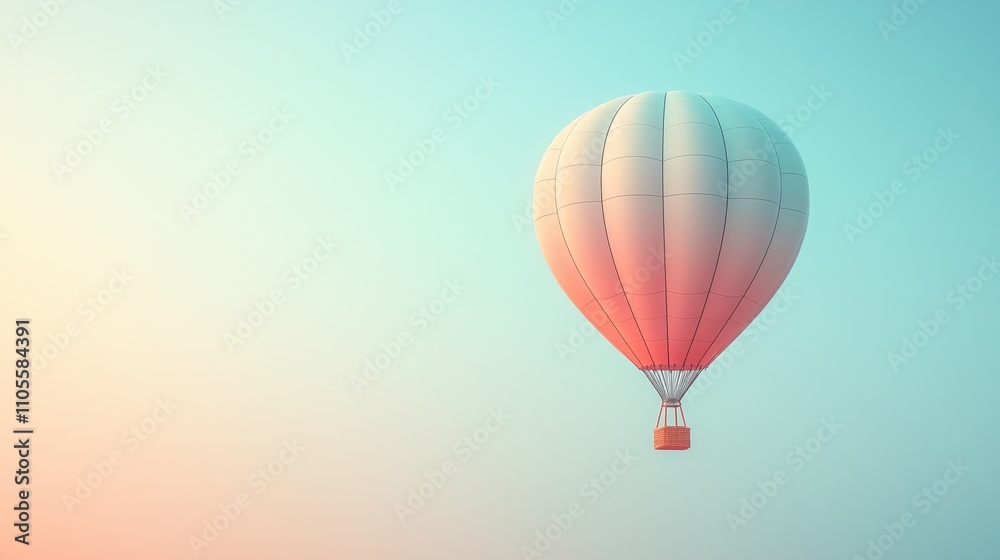 Naklejka premium Colorful Hot Air Balloon in Blue Sky