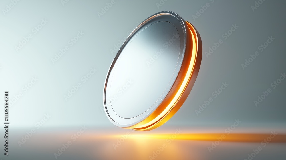 Futuristic Circular Design with Orange Glow Futuristic Circular Design with Orange Glow
