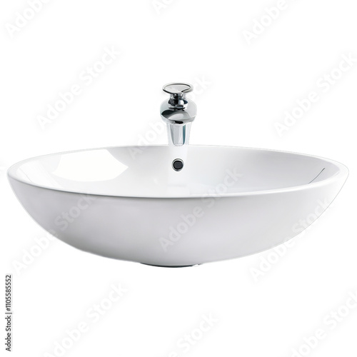 Sleek White Vessel Sink and Faucet Set for a Minimalist Bathroom Design 