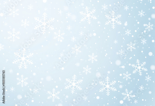 Christmas snow. Falling snowflakes on dark blue background.