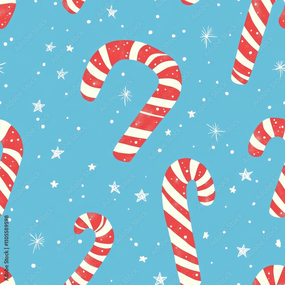 Fototapeta premium Christmas Candy Cane Pattern Design