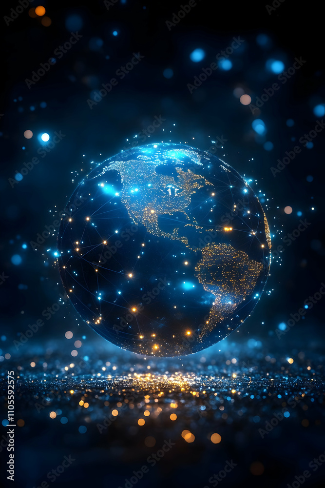 Glowing 3D Earth Illustration Glowing 3D Earth Illustration
