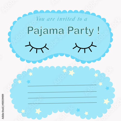 blue boy slumber party invitation