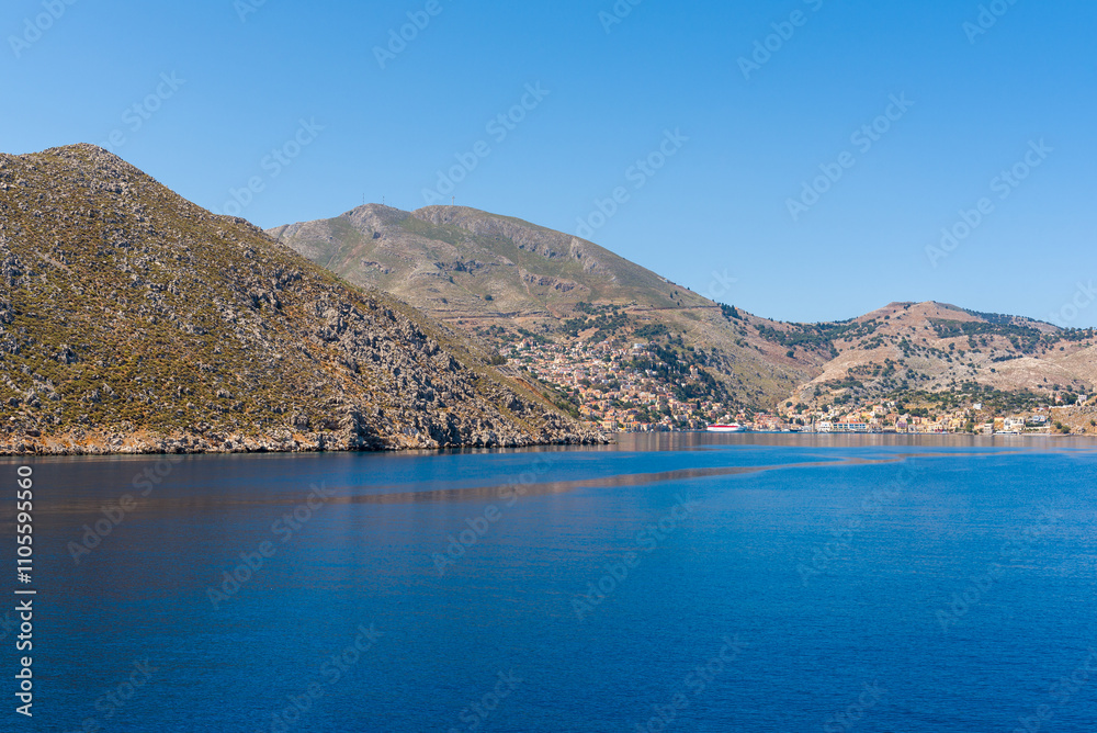 Symi island. Scenic landscape of Greek island. Dodecanese, Greece