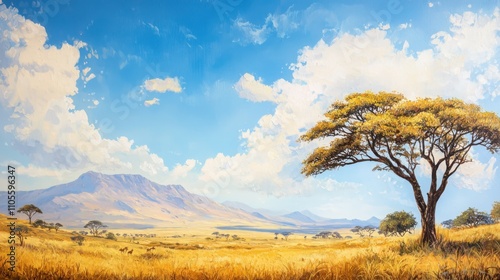 Traditional tinga tinga painting in tanzania a captivating savanna landscape and cultural showcase