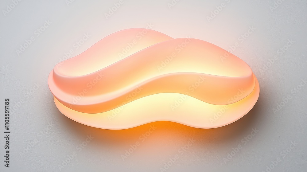 3D Modern Abstract Wall Lamp Soft Peach on Interior Design Background 3D Modern Abstract Wall Lamp Soft Peach on Interior Design Background