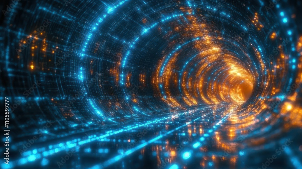 Abstract energy grids with glowing cyan pathways, intricate patterns, and layered reflections Abstract energy grids with glowing cyan pathways, intricate patterns, and layered reflections