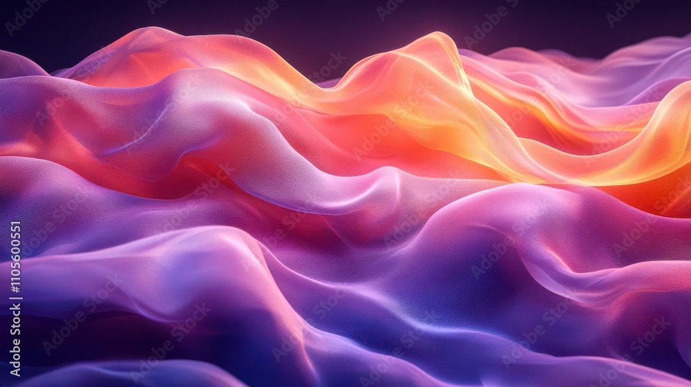 Abstract flowing silk patterns with glowing pastel edges, smooth gradients, and soft shadow effects Abstract flowing silk patterns with glowing pastel edges, smooth gradients, and soft shadow effects