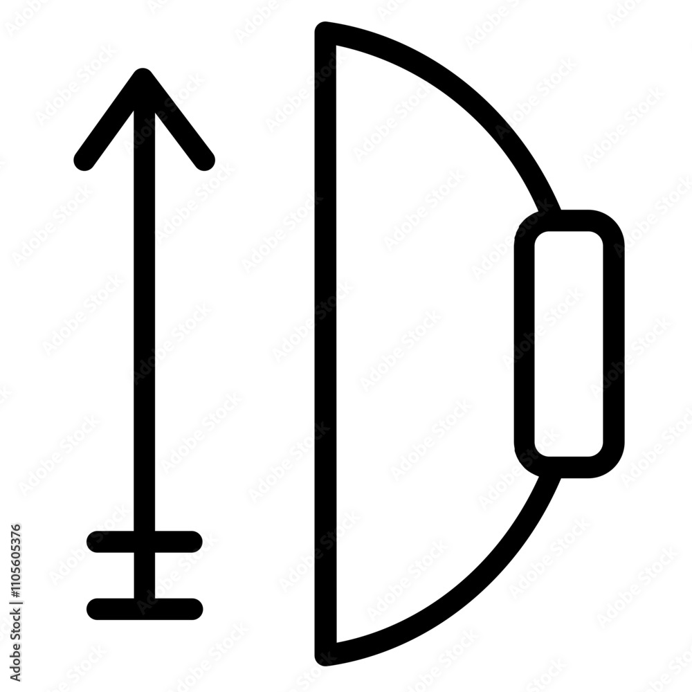 Antique Arrow Bow Line Icon Antique Arrow Bow Line Icon