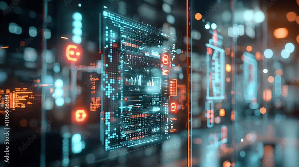 Ai-generated data visualization high-tech environment digital interfaces urban landscape futuristic concept for technology enthusiasts Ai-generated data visualization high-tech environment digital interfaces urban landscape futuristic concept for technology enthusiasts