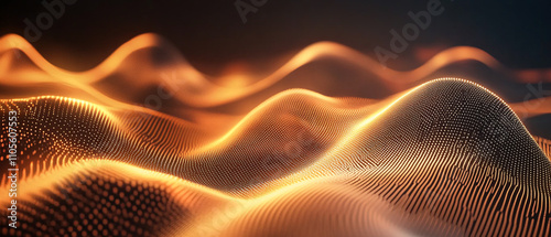 Wallpaper Mural Abstract Golden Waves:  Digital Particle Background Texture Torontodigital.ca