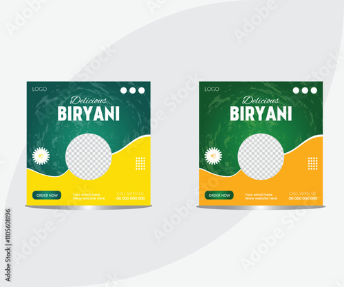 special tasty biryani social media post template design. Biryani Social Media Post Design. food menu social media banner. fast food template design.