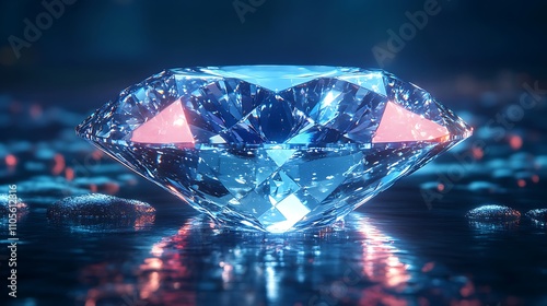 A clip art of a sparkling diamond ring on a white background