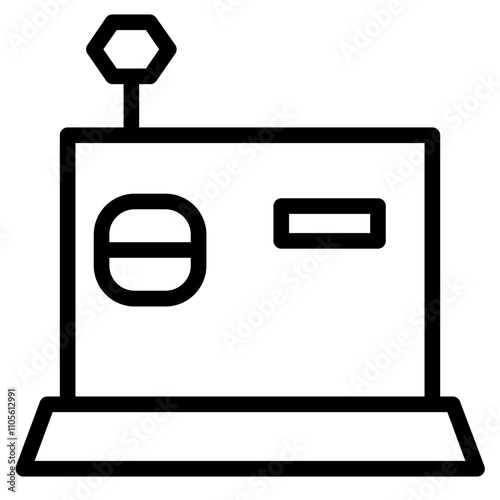 Business Cash Box Line Icon