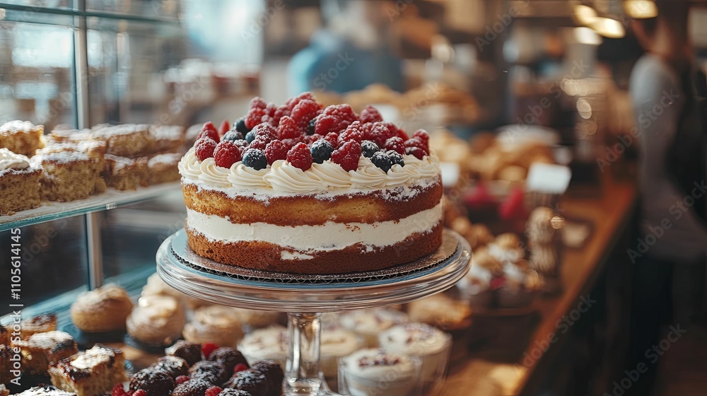 Delicious Raspberry And Blueberry Layer Cake Delicious Raspberry And Blueberry Layer Cake