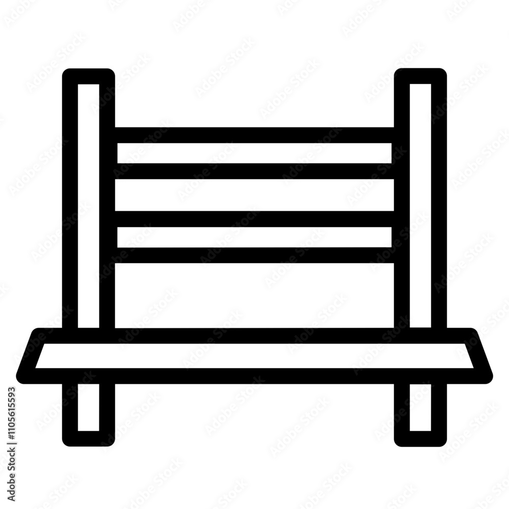 Bench Chair City Line Icon Bench Chair City Line Icon