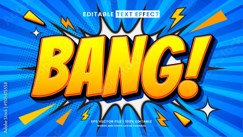 Comic bang editable text style effect