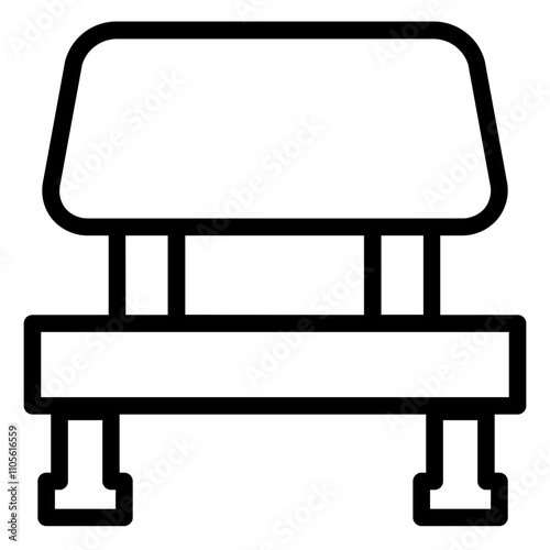 Area Bench City Line Icon