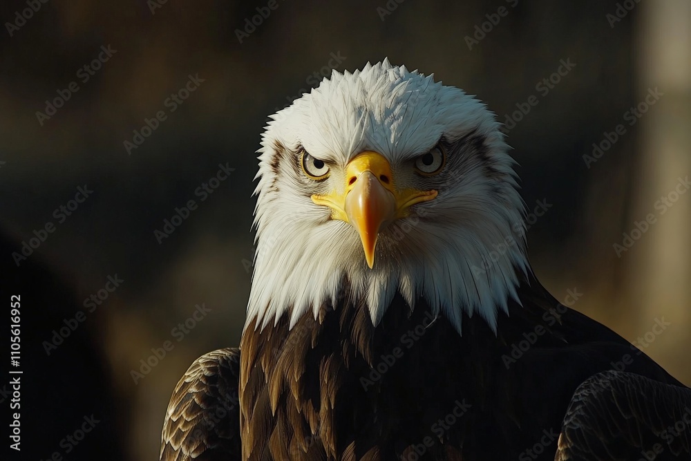 A striking portrait of a bald eagle showcasing its white head and determined eyes, set against a natural background, representing strength and focus in wildlife. A striking portrait of a bald eagle showcasing its white head and determined eyes, set against a natural background, representing strength and focus in wildlife.