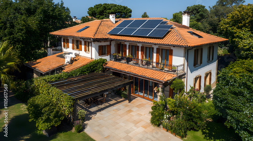 A Comprehensive Visual of Solar Energy Solutions in a Basque Country House in Biarritz Featuring Photovoltaic Panels and Their Costs