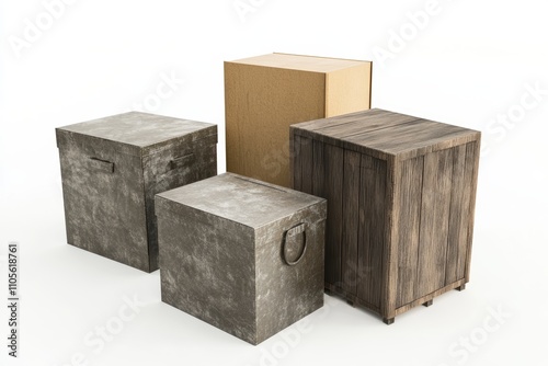 Warehouse box with durable construction and textured surface photo