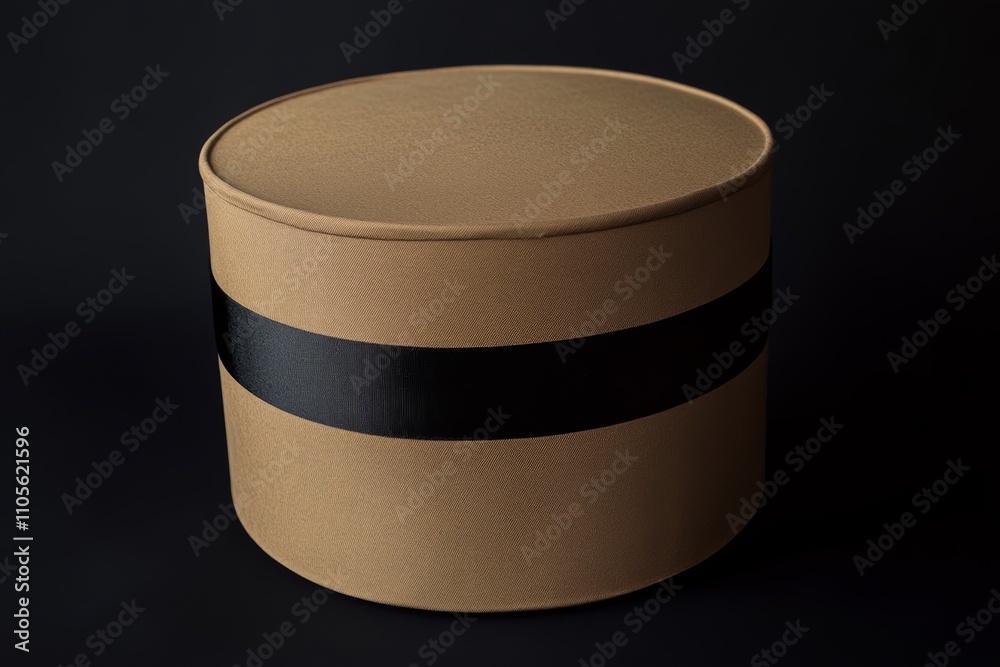 Round hat box isolated on a black background Round hat box isolated on a black background