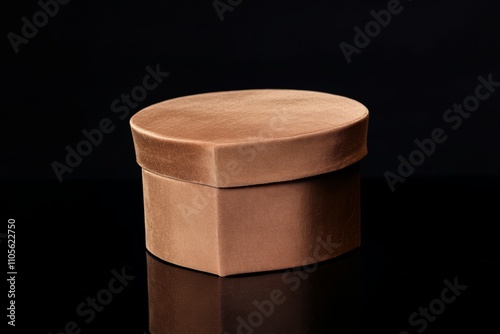 Square hat box isolated on a black background photo