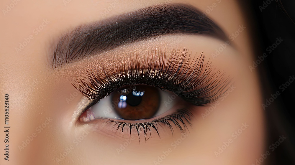 A Closeup Of A Brown Eye With Dramatic False Lashes A Closeup Of A Brown Eye With Dramatic False Lashes