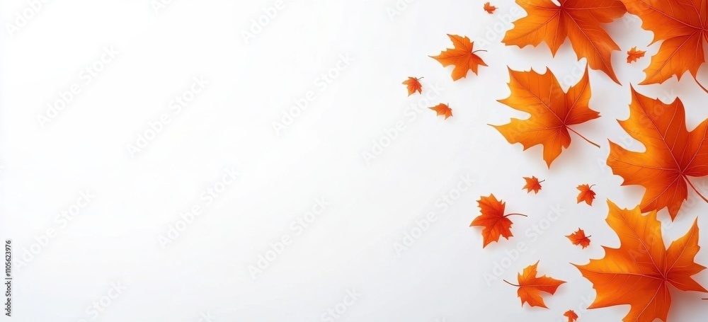 Autumn leaves floating gracefully in a minimalist design Autumn leaves floating gracefully in a minimalist design
