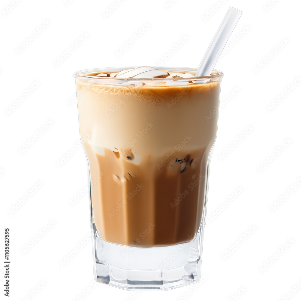 Delicious Iced Coffee Latte Served in a Transparent Glass: Enjoy the Aesthetic Appeal of This Refreshing Coffee Drink with Ice Delicious Iced Coffee Latte Served in a Transparent Glass: Enjoy the Aesthetic Appeal of This Refreshing Coffee Drink with Ice