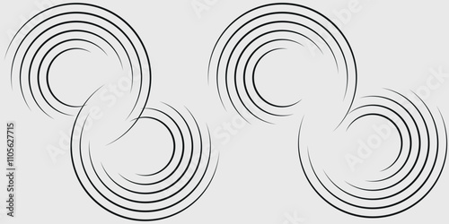 Spiral sound wave rhythm line dynamic abstract vector background