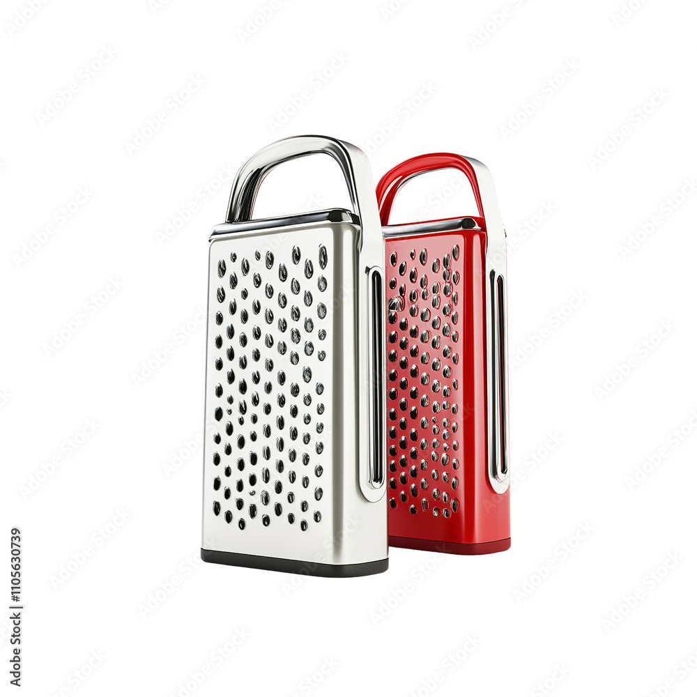 Silver and Red Box Graters, Kitchen Utensils, Cooking Tools