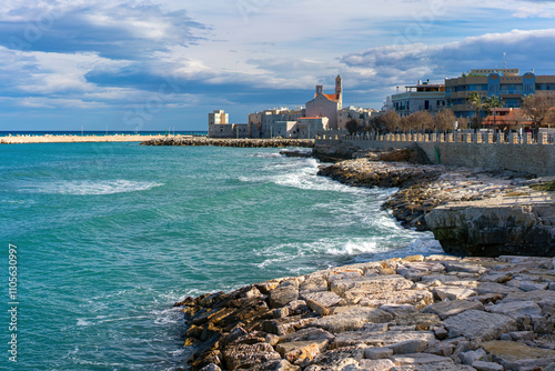 Historic center view with Saint Mary of the Assumption Cathedral, Giovinazzo, Apulia, Italy photo