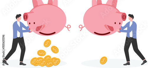 Wealthy businessmen and poor businessmen, businessmen with great savings and businessmen without any savings.

