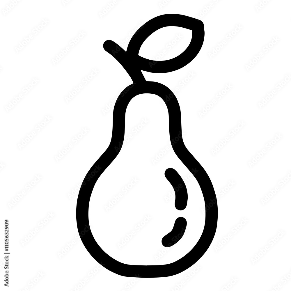 Black and White Illustration of a Pear: A Simple Yet Detailed Representation of a Pear's Shape, Texture, and Natural Curves, Ideal for Artistic, Educational, or Design Purposes Black and White Illustration of a Pear: A Simple Yet Detailed Representation of a Pear's Shape, Texture, and Natural Curves, Ideal for Artistic, Educational, or Design Purposes