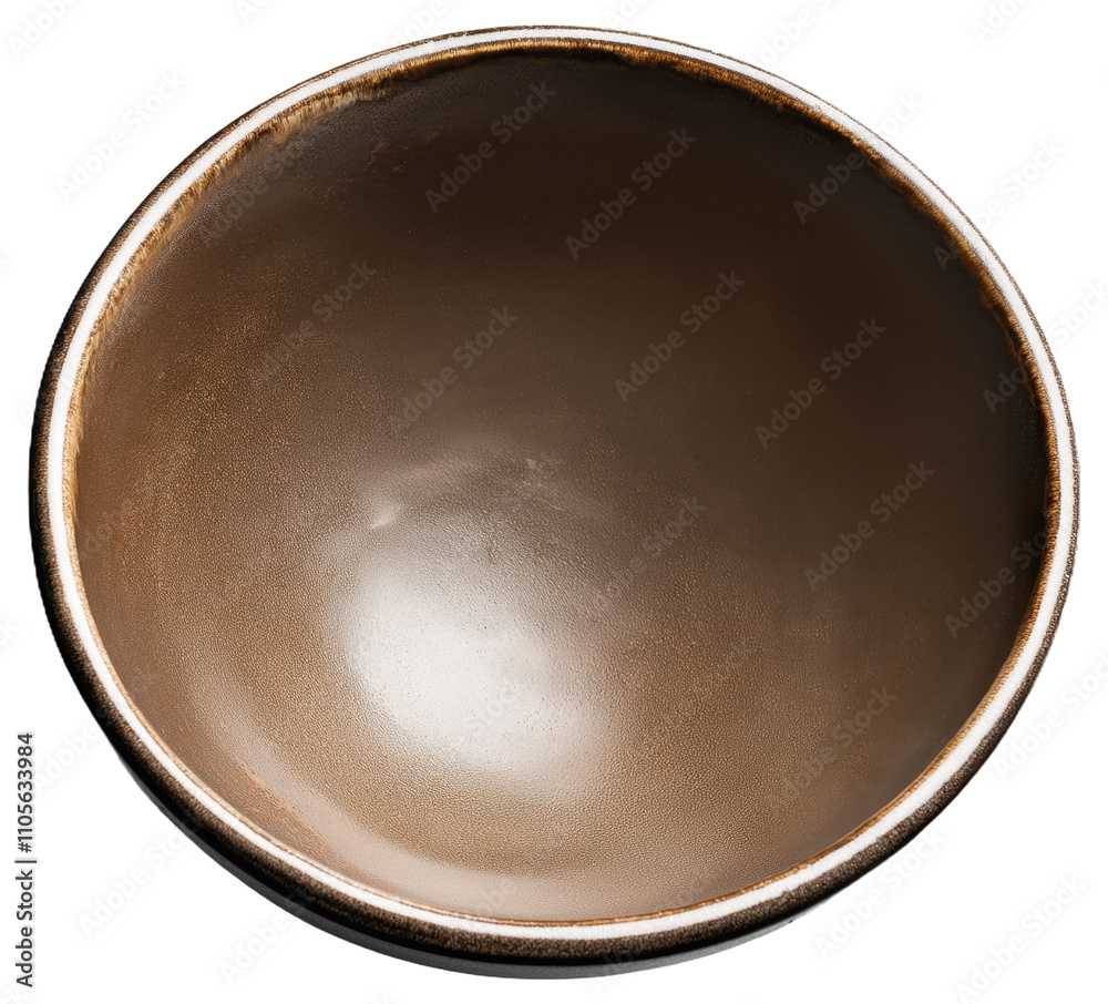 Empty brown ceramic bowl with textured surface Empty brown ceramic bowl with textured surface