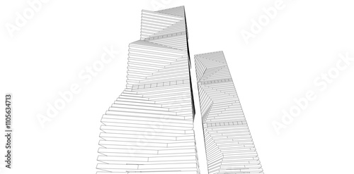 abstract architecture vector 3d illustration