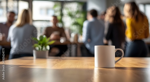 Close up of coffee cups on a table at an event. An attempt to create a pleasant atmosphere and the idea of ​​business networking, casual meetings or social gatherings.