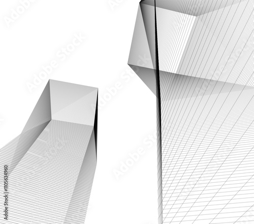 abstract architecture vector 3d illustration