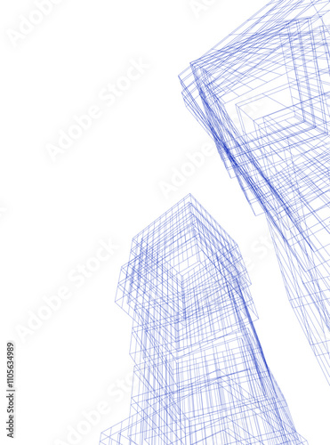 abstract architecture vector 3d illustration