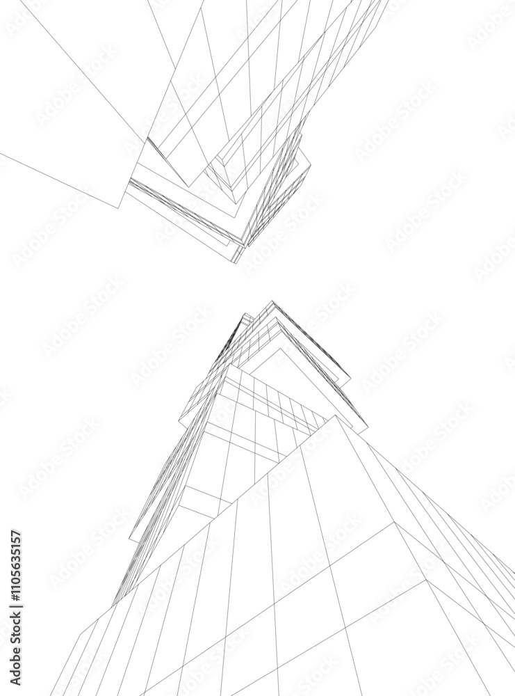 Obraz premium abstract architecture vector 3d illustration