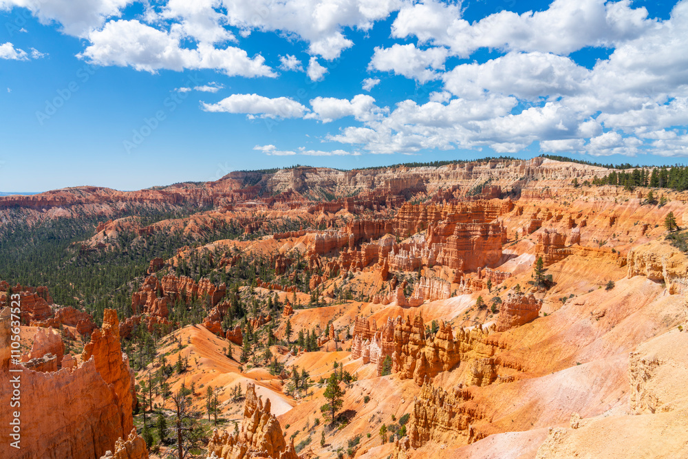Scenic view of hoodoos and rock formations, Sunrise Point, Bryce Canyon National Park, Utah, United States of America, North America Scenic view of hoodoos and rock formations, Sunrise Point, Bryce Canyon National Park, Utah, United States of America, North America