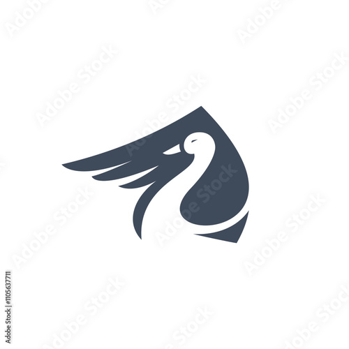 Swan logo design ,modern swan logo design template