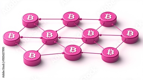 An abstract design of interconnected blockchain networks symbolizing digital trust Stock Photo with side copy space