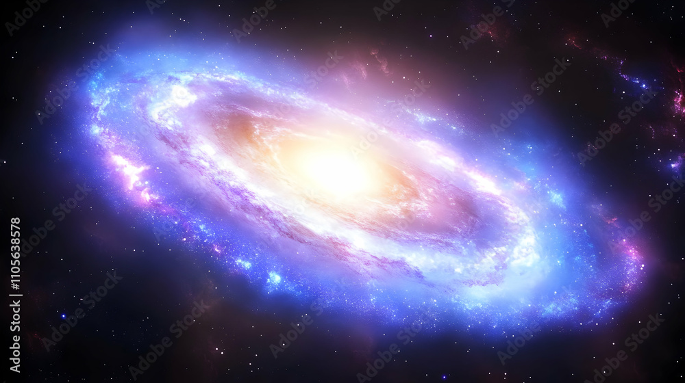 A Vibrant Spiral Galaxy Glows in the Cosmic Darkness, its Arms Filled with Stars and Dust, an Enchanting Celestial Tapestry in the Vast Universe. A Vibrant Spiral Galaxy Glows in the Cosmic Darkness, its Arms Filled with Stars and Dust, an Enchanting Celestial Tapestry in the Vast Universe.